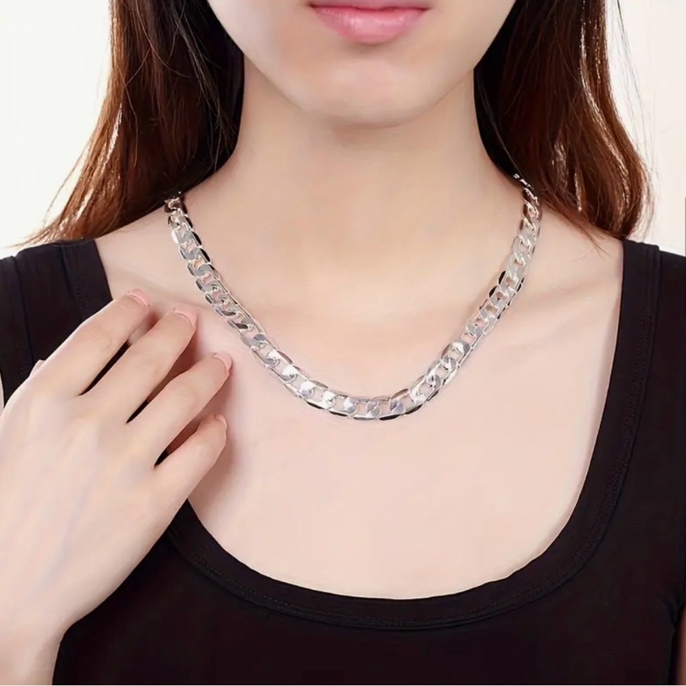 Chunky 8mm Wide Unisex Stainless Steel Cuban Link Necklace 26” - Picture 5 of 9